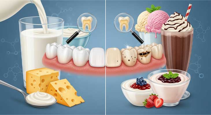 تاثیر لبنیات بر روی دندان