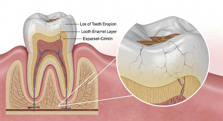 از بین رفتن مینای دندان