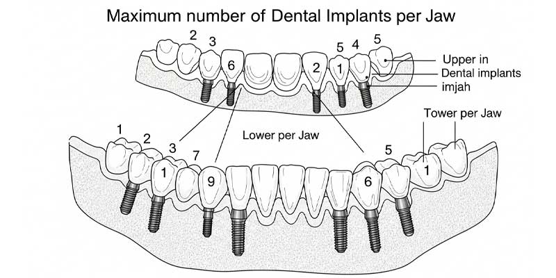 تعداد ایمپلنت برای هر فک
